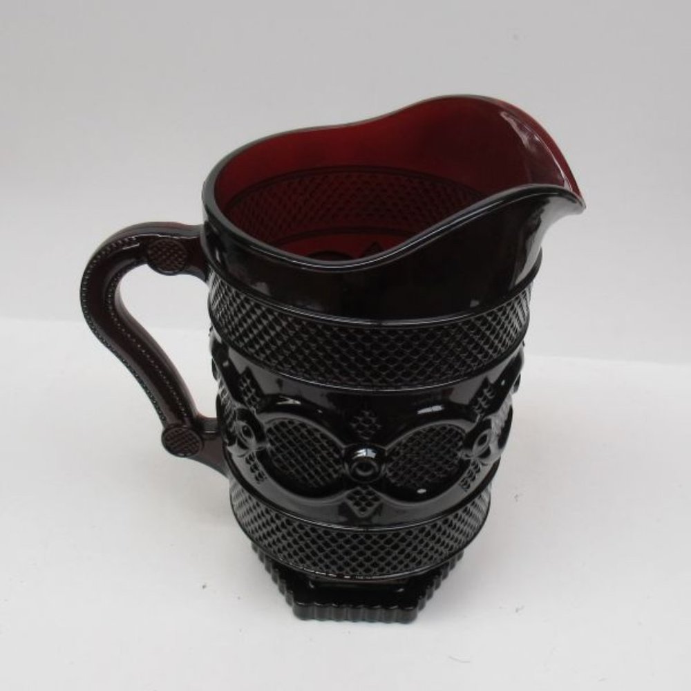 Avon Ruby Red Glass CAPE COD 8 1/2 Inch High Water Pitcher - Picture 3 of 4